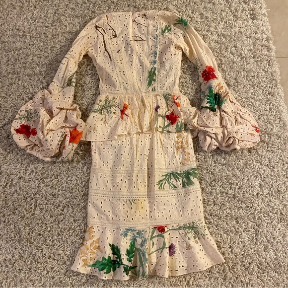 Johanna Ortiz Floral Cotton Eyelet Dress size 2 - Picture 8 of 8